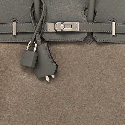 Hermes Veau Doblis Swift Grizzly Birkin 25 Gris Meyer Gris Caillou 8 of 11
