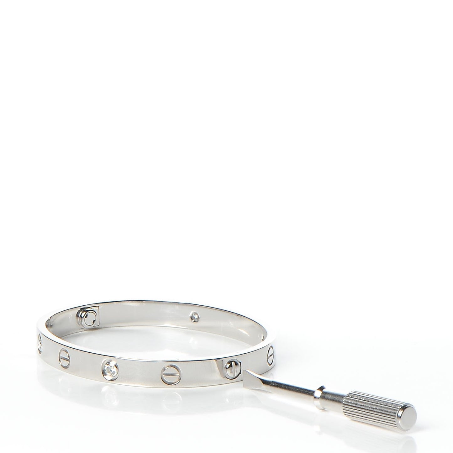 18K White Gold 4 Diamond LOVE Bracelet 16