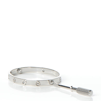 Cartier 18K White Gold 4 Diamond LOVE Bracelet 16 4 of 10