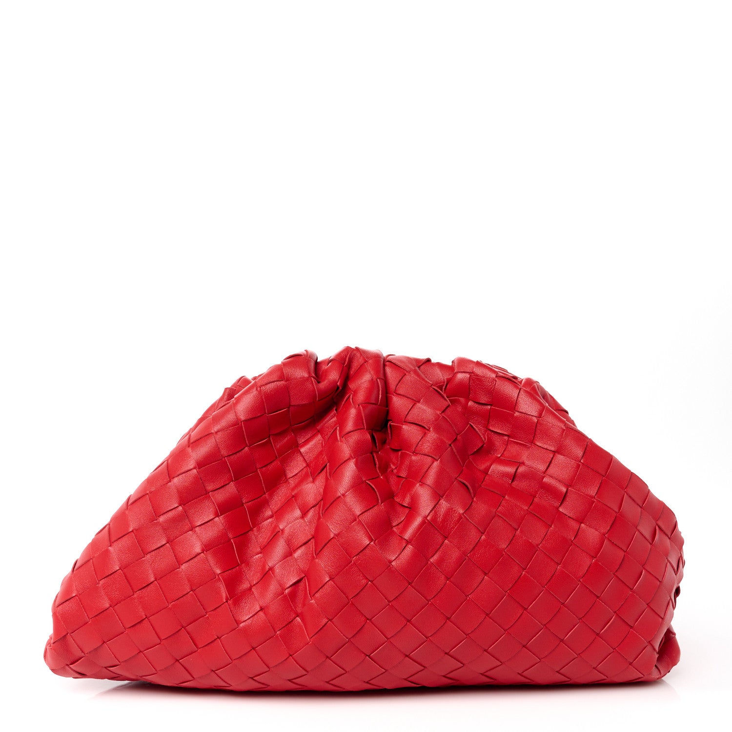 Bottega Veneta Nappa Maxi Intrecciato The Pouch Oversized Clutch Bright Red 1 of 11