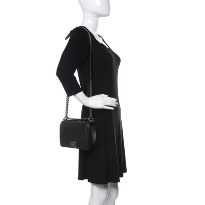 Chanel Calfskin Quilted Medium Boy Flap Black 2 of 14