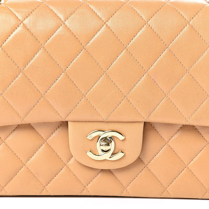 Chanel Lambskin Quilted Medium Double Flap Beige 14 of 14