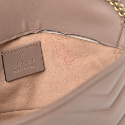 Gucci Calfskin Matelasse Super Mini GG Marmont Shoulder Bag Porcelain Rose 5 of 9