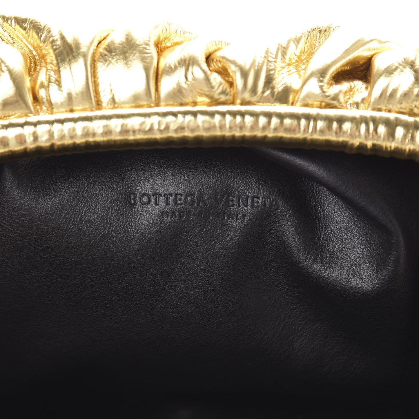 Metallic Bark Calfskin Embossed The Pouch Oversized Clutch Oro