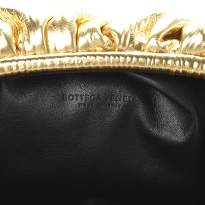 Bottega Veneta Metallic Bark Calfskin Embossed The Pouch Oversized Clutch Oro 6 of 9