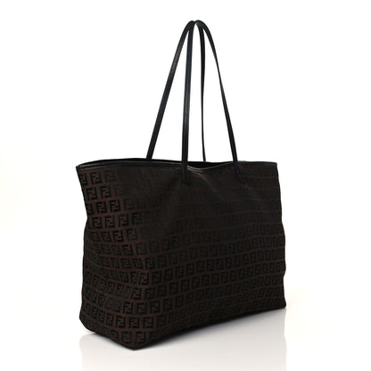 Fendi Zucchino Shopping Tote Brown 3 of 11
