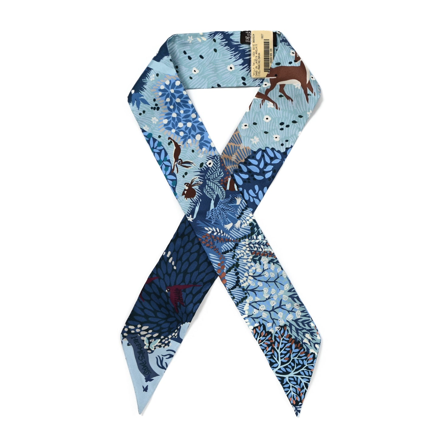 Silk Dans un Jardin Anglais Twilly Ciel Marine Brun
