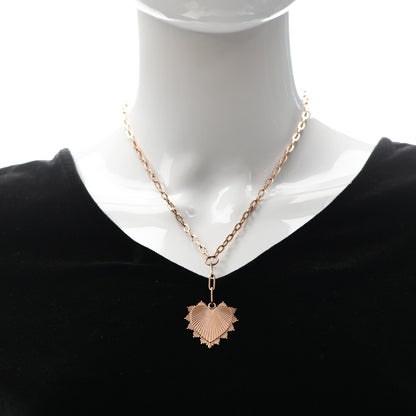 Foundrae 18K Rose Gold Oversized Love Token Extended Clip Extension Chain Necklace 2 of 5