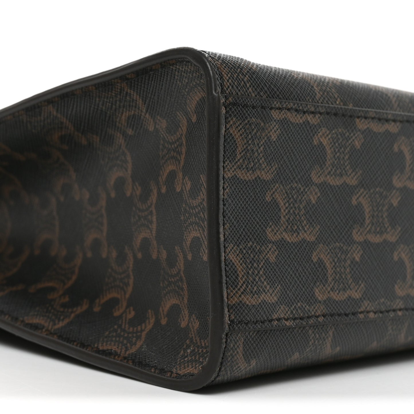 Triomphe Canvas Calfskin Large Vertical Cabas Tan
