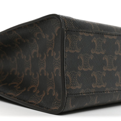 Celine Triomphe Canvas Calfskin Large Vertical Cabas Tan 8 of 9