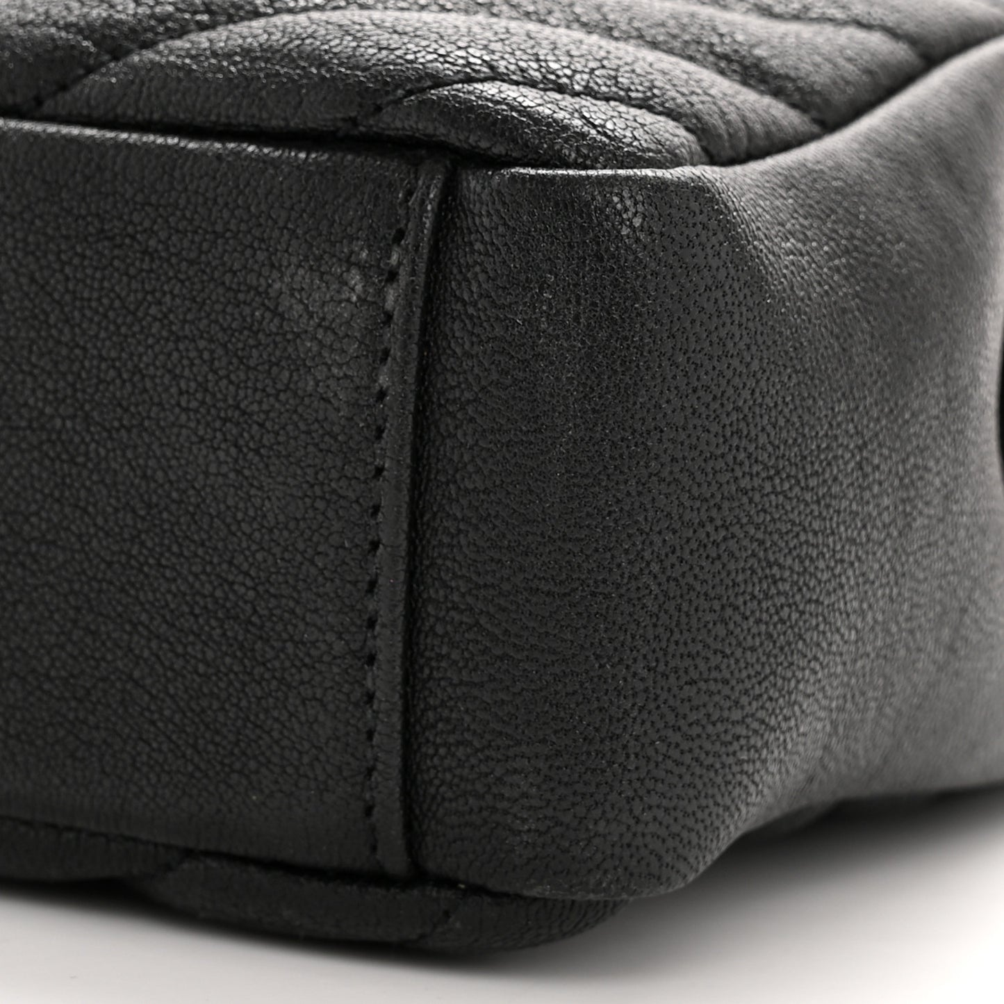Sheepskin Matelasse Chevron Monogram Medium College Bag Black