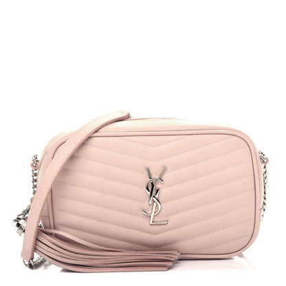 Saint Laurent Grain De Poudre Matelasse Monogram Mini Lou Camera Bag Marble Pink 1 of 11
