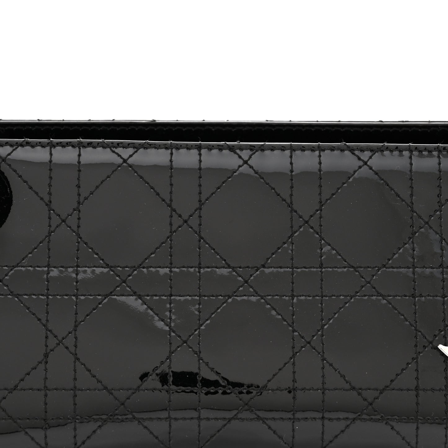 Patent Cannage Stitched East West Lady Dior Black
