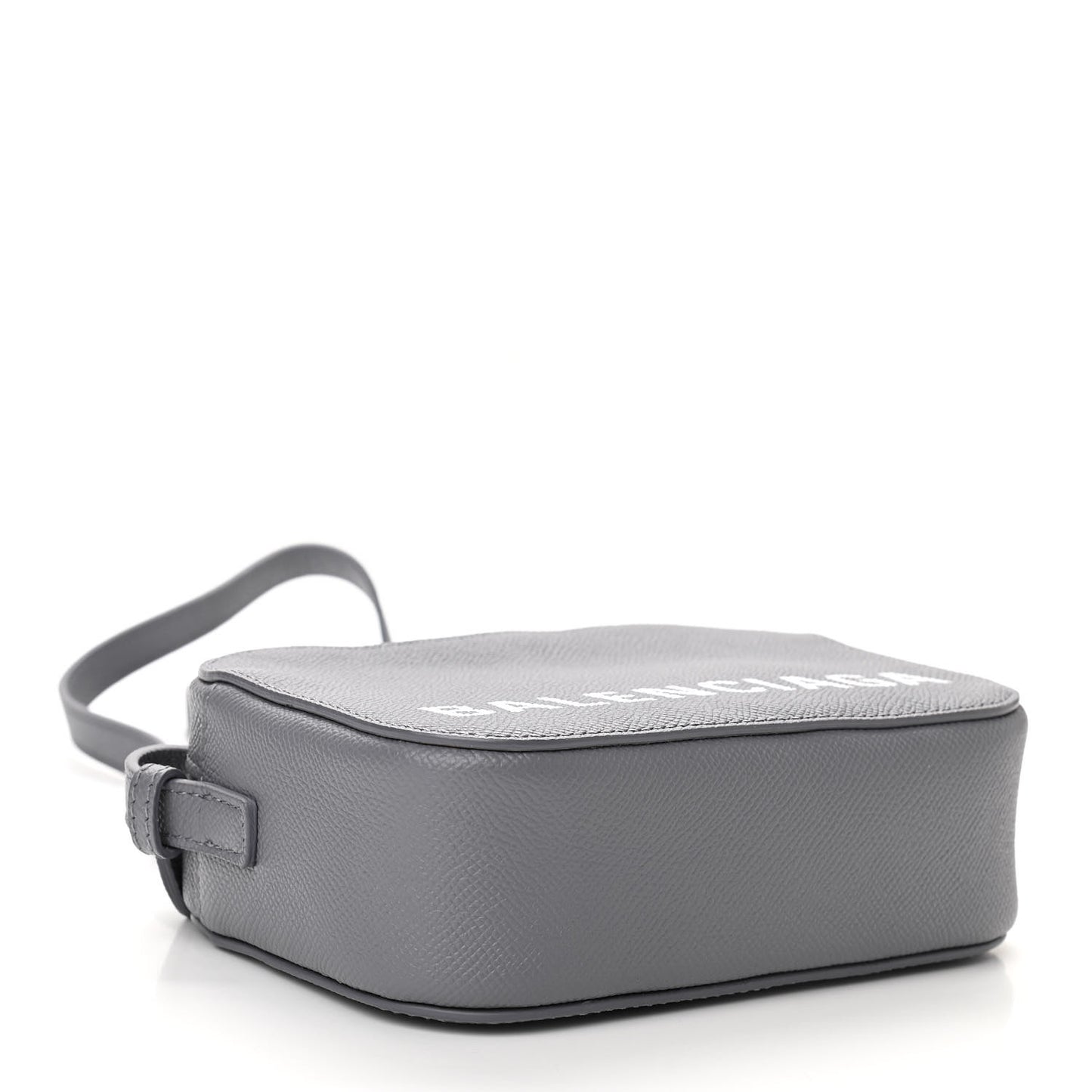 Grained Calfskin Logo XS Ville Camera Bag Gris Perle Fonce White