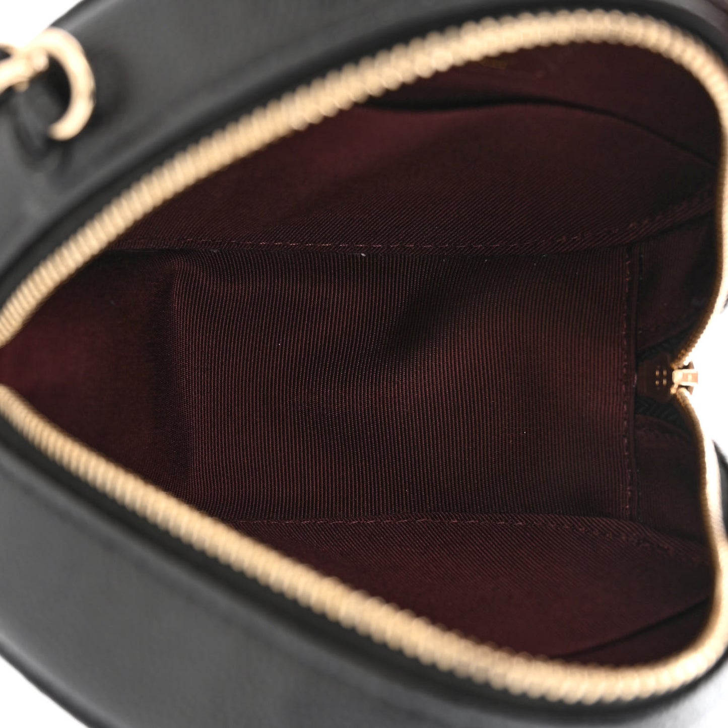 Caviar Quilted Round Clutch With Chain Black