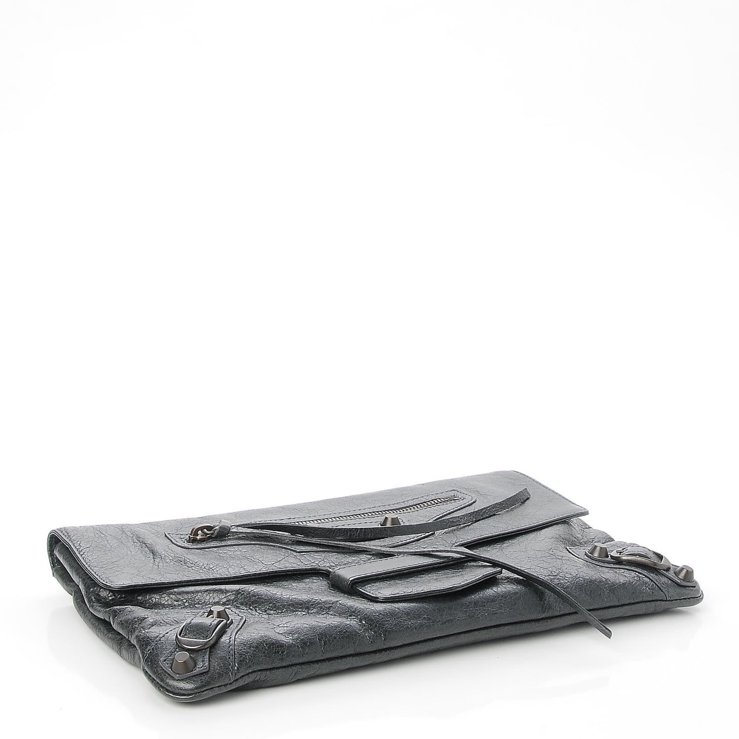 Agneau Classic Hardware Flap Clutch Anthracite