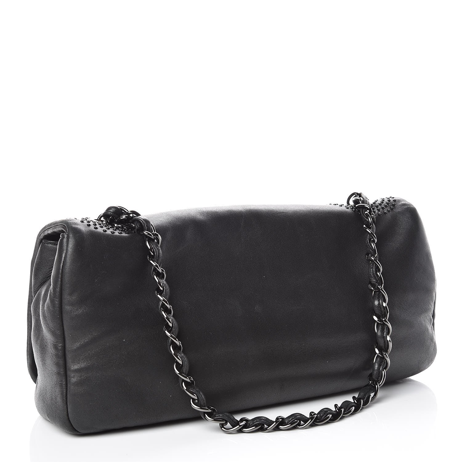 Chanel Lambskin Studded CC East West Flap Black 3 of 16