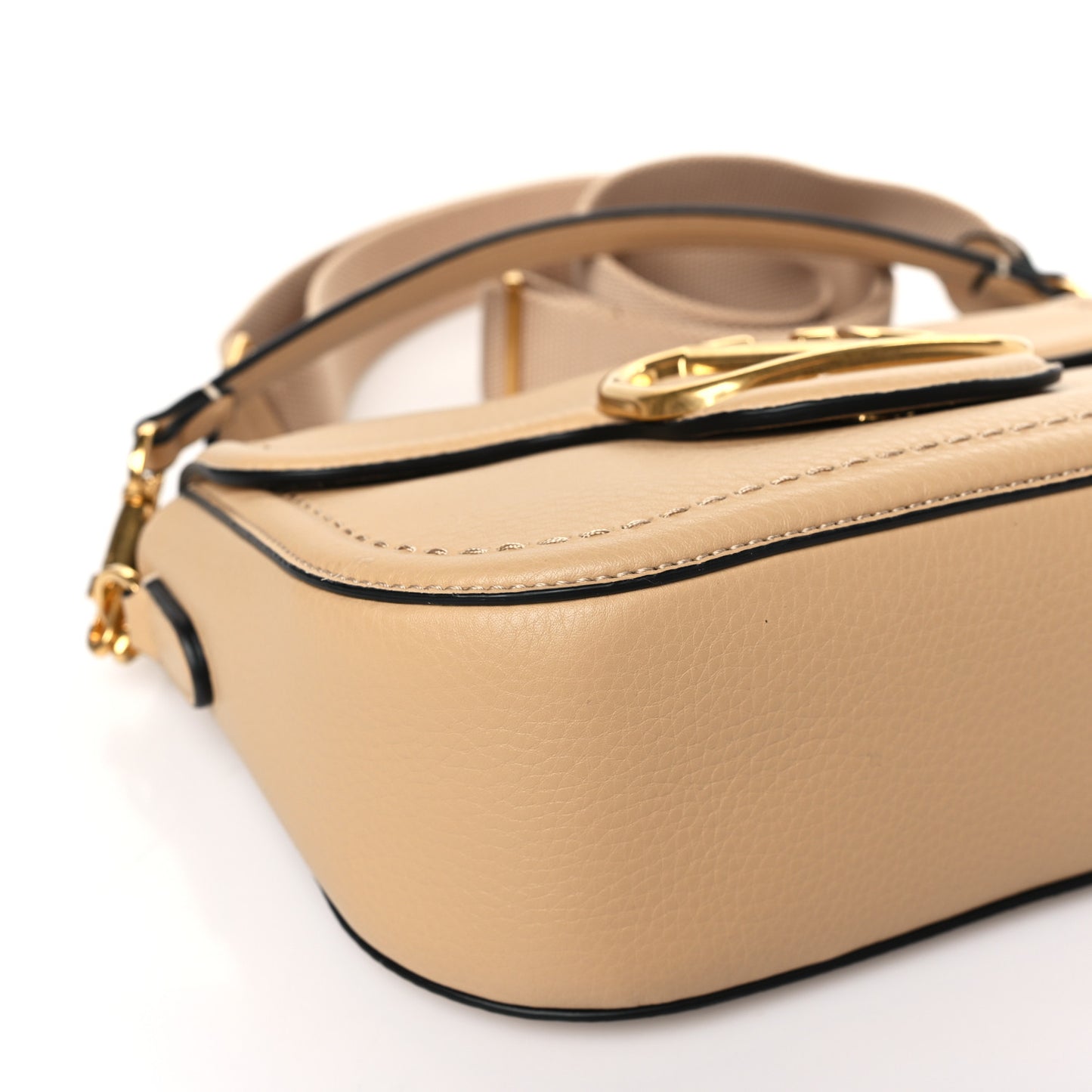 Soft Grainy Calfskin Alltime Shoulder Bag Cappuccino