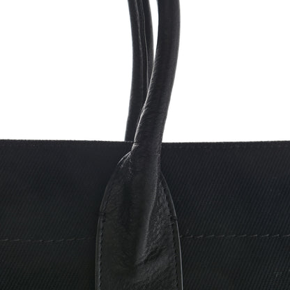 Saint Laurent Linen Calfskin Rive Gauche Tote Black 14 of 17