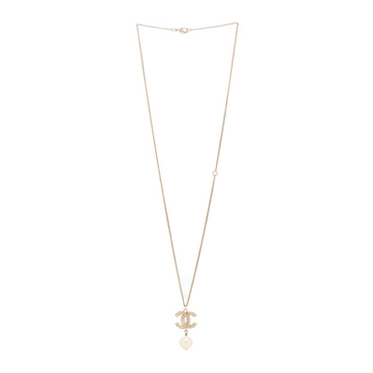 Chanel Pearl CC Drop Necklace Gold 2 of 3