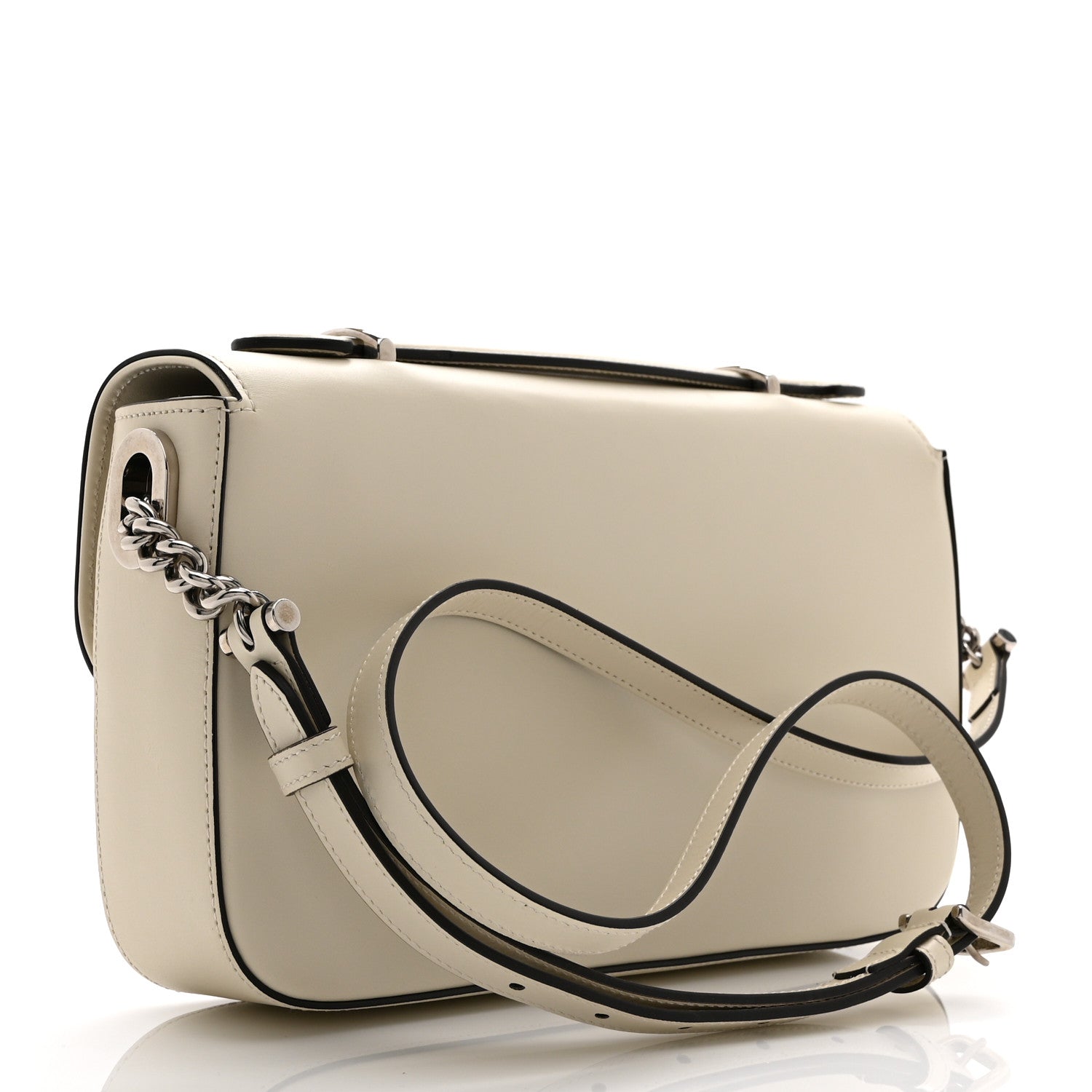 Gucci Senna Calfskin Petite GG Top Handle Shoulder Bag Mystic White 3 of 11