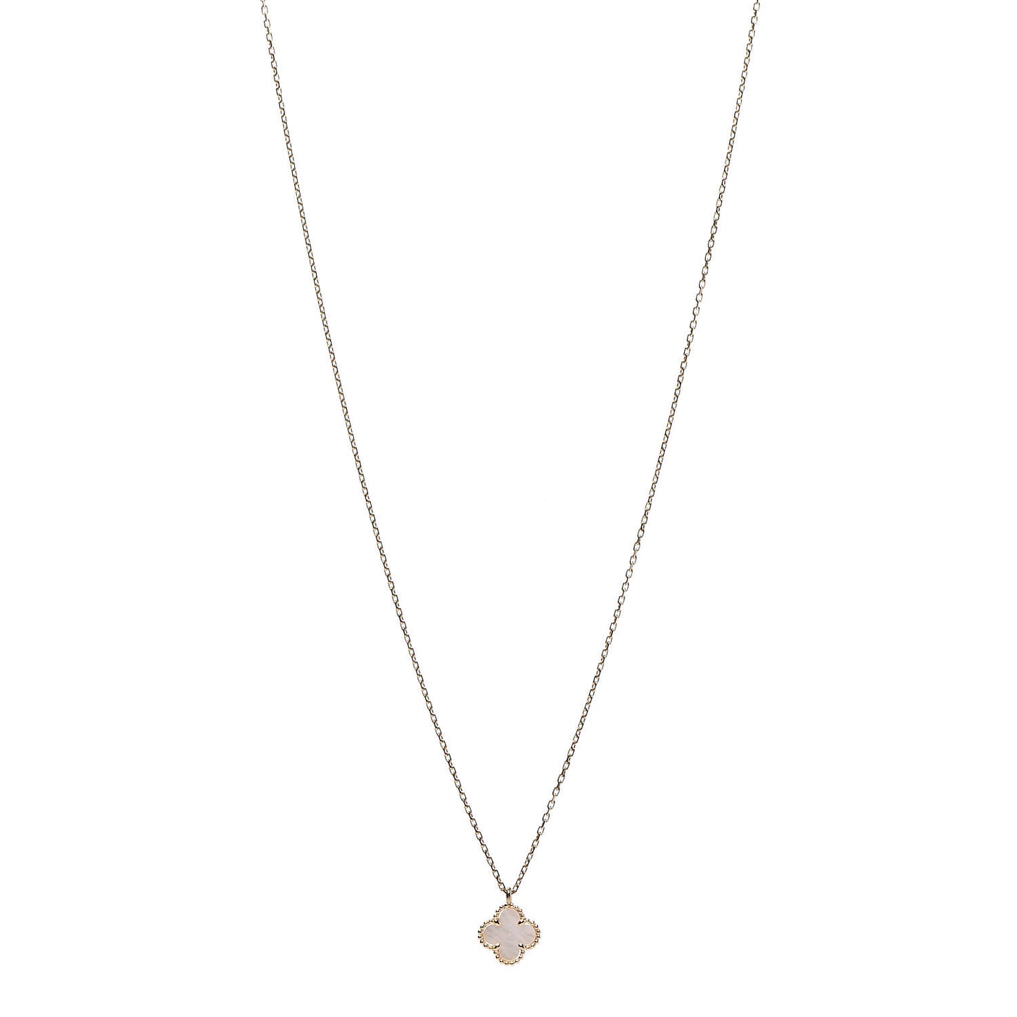 18K Yellow Gold Mother of Pearl Sweet Alhambra Pendant Necklace