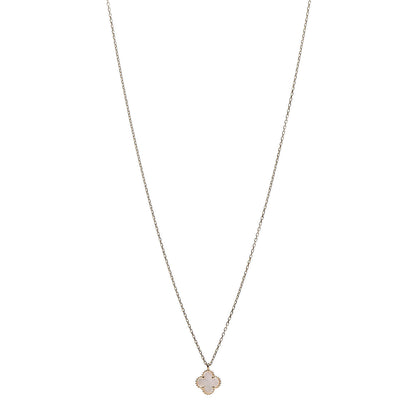 Van Cleef & Arpels 18K Yellow Gold Mother of Pearl Sweet Alhambra Pendant Necklace 1 of 7