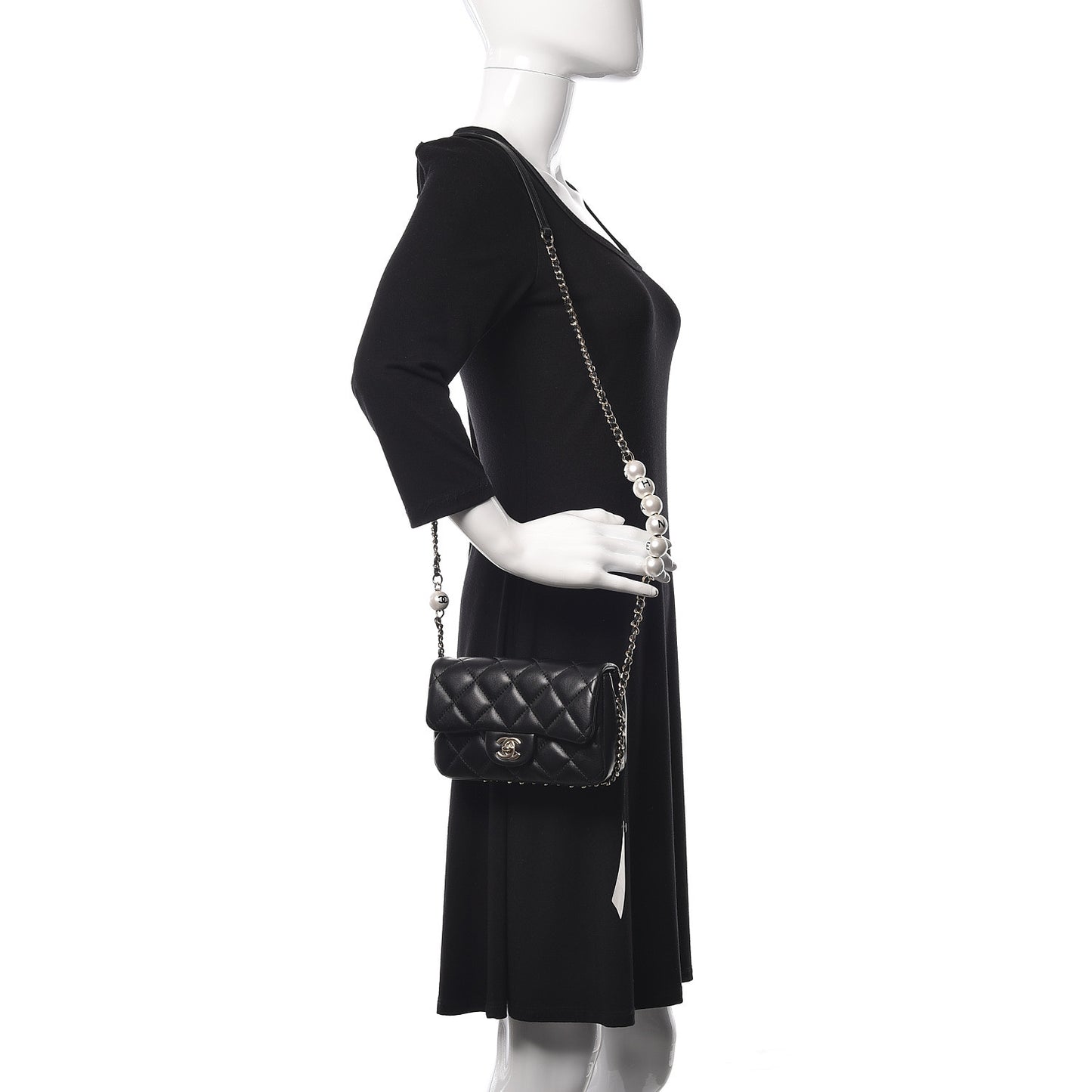 Lambskin Quilted Mini My Precious Flap Black