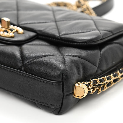 Chanel Lambskin Quilted Mini Crush On Chains Flap Bag Black 8 of 8