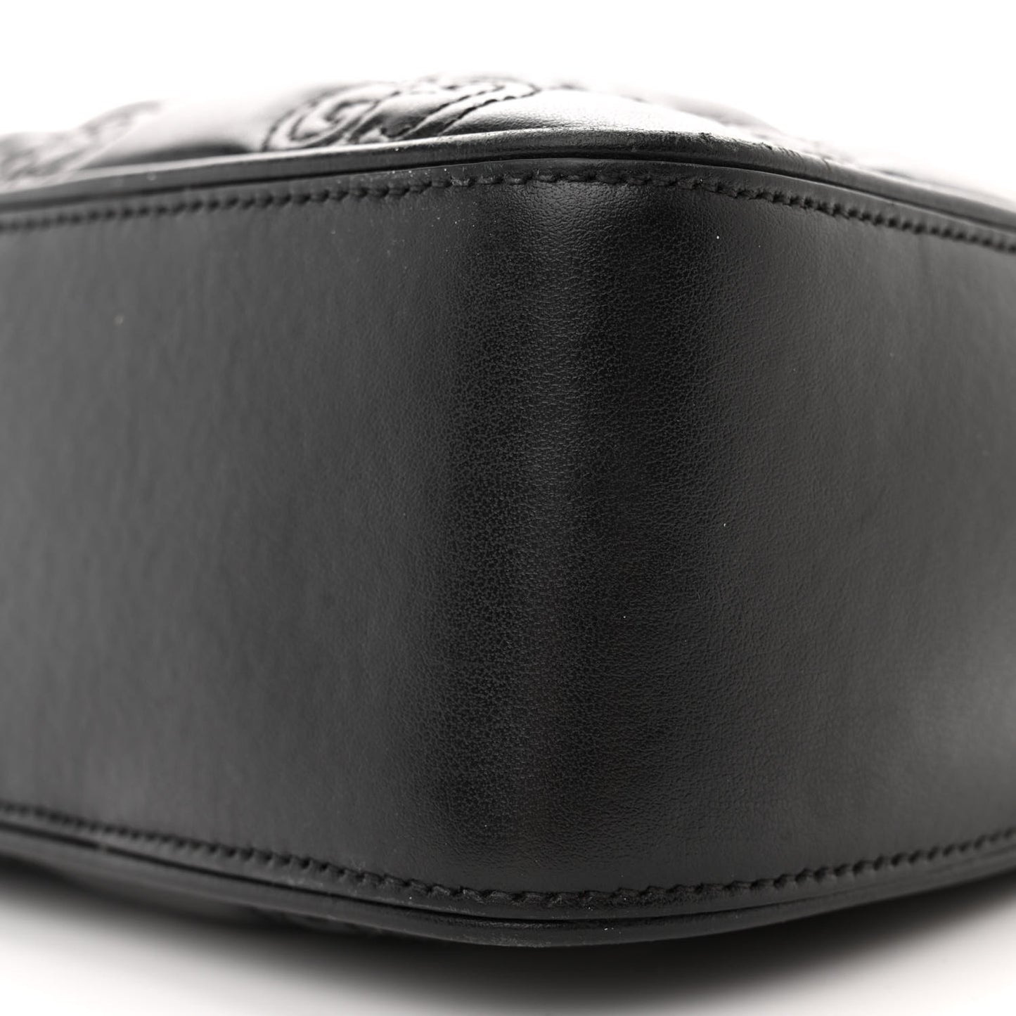 Calfskin GG Matelasse Shoulder Bag Black Natural