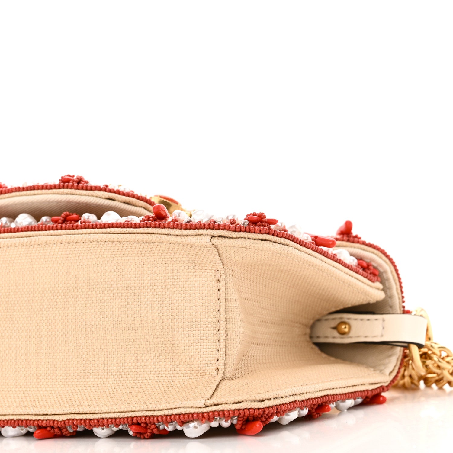 Valentino Garavani Raffia Beaded Crystal Embroidered Vlogo Small Loco Shoulder Bag Natural Orange 9 of 12
