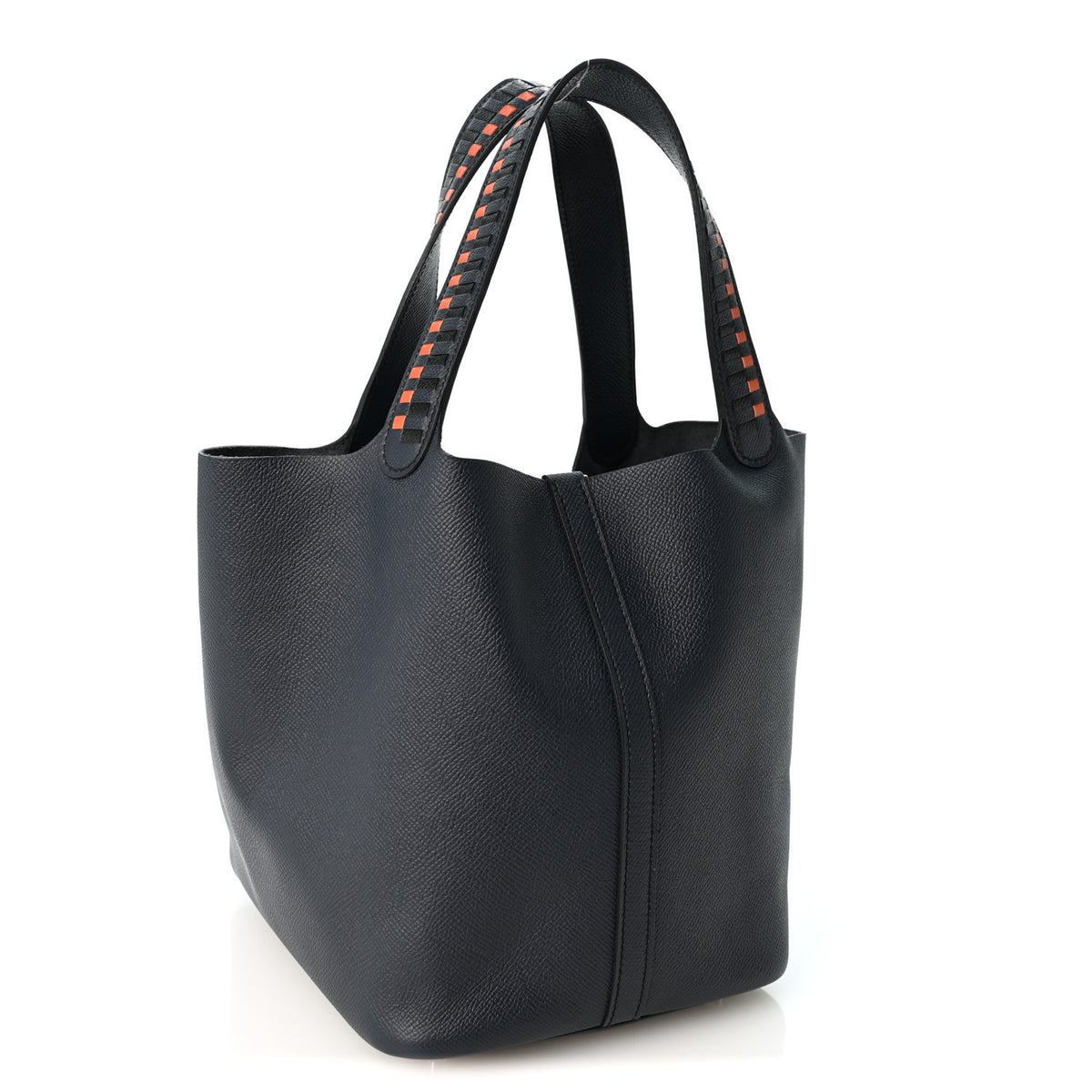 Hermes Epsom Tressage De Cuir Picotin Lock 22 MM Bleu Indigo Black Terre Battue 3 of 10