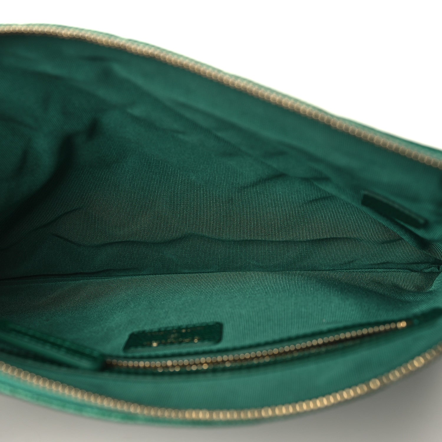 Chanel Metallic Caviar Quilted Medium Cosmetic Case Green 5 of 8