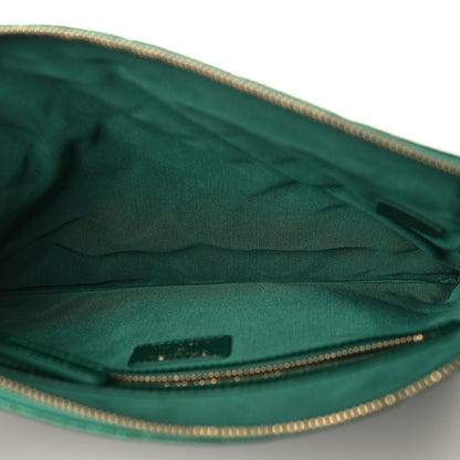 Chanel Metallic Caviar Quilted Medium Cosmetic Case Green 5 of 8