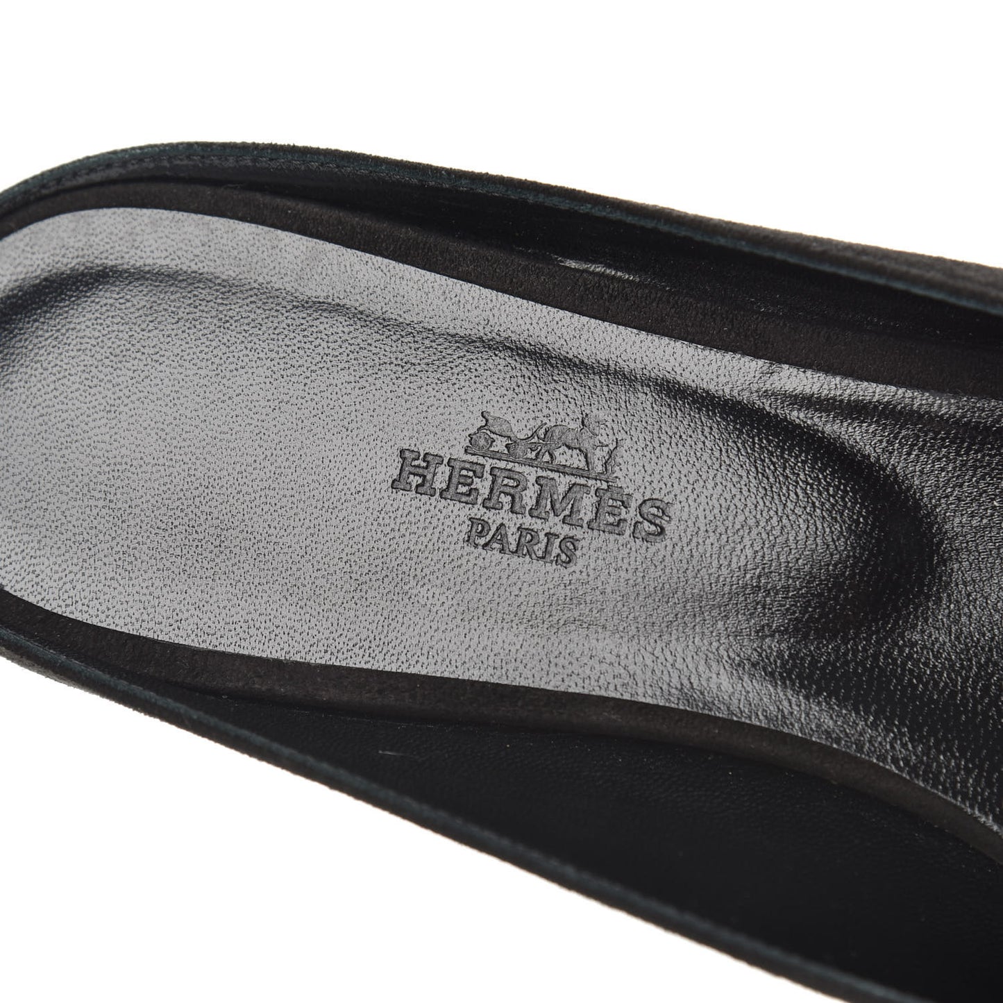 Suede Goatskin Crystal Roxane Mules 39 Gris Argente Black