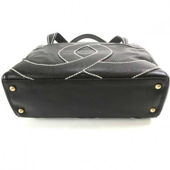 Chanel Caviar CC Stitched Small Tote Black 4 of 12