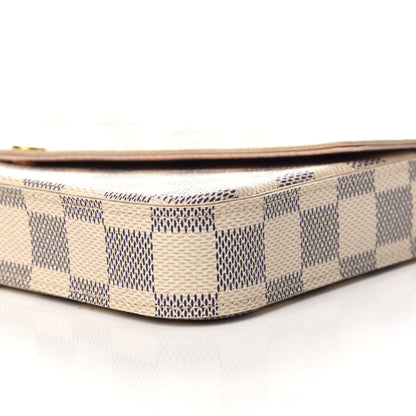 Louis Vuitton Damier Azur Pochette Felicie Chain Wallet Rose Ballerine 9 of 10