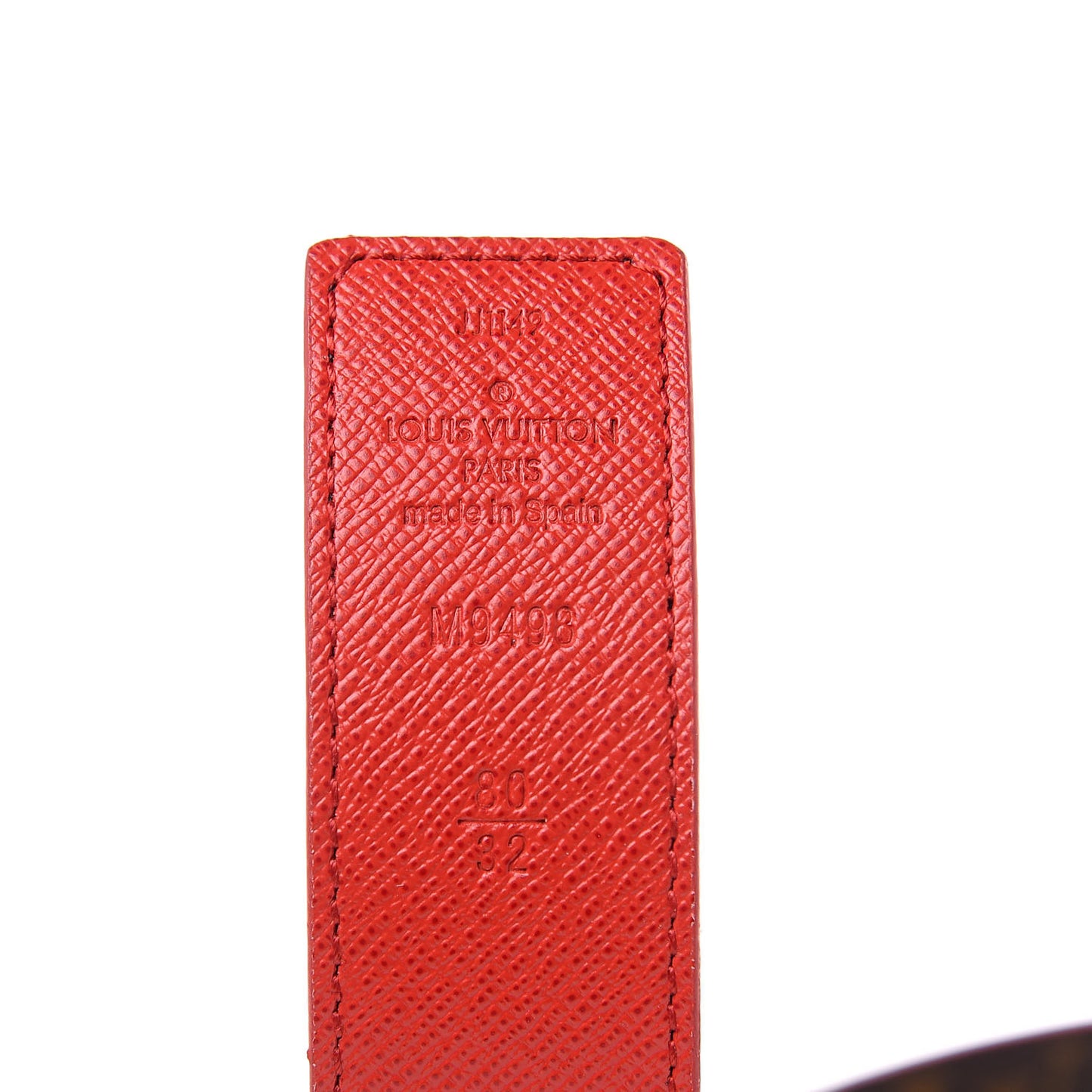 Monogram 30mm LV Initiales Reversible Belt 80 32 Coquelicot