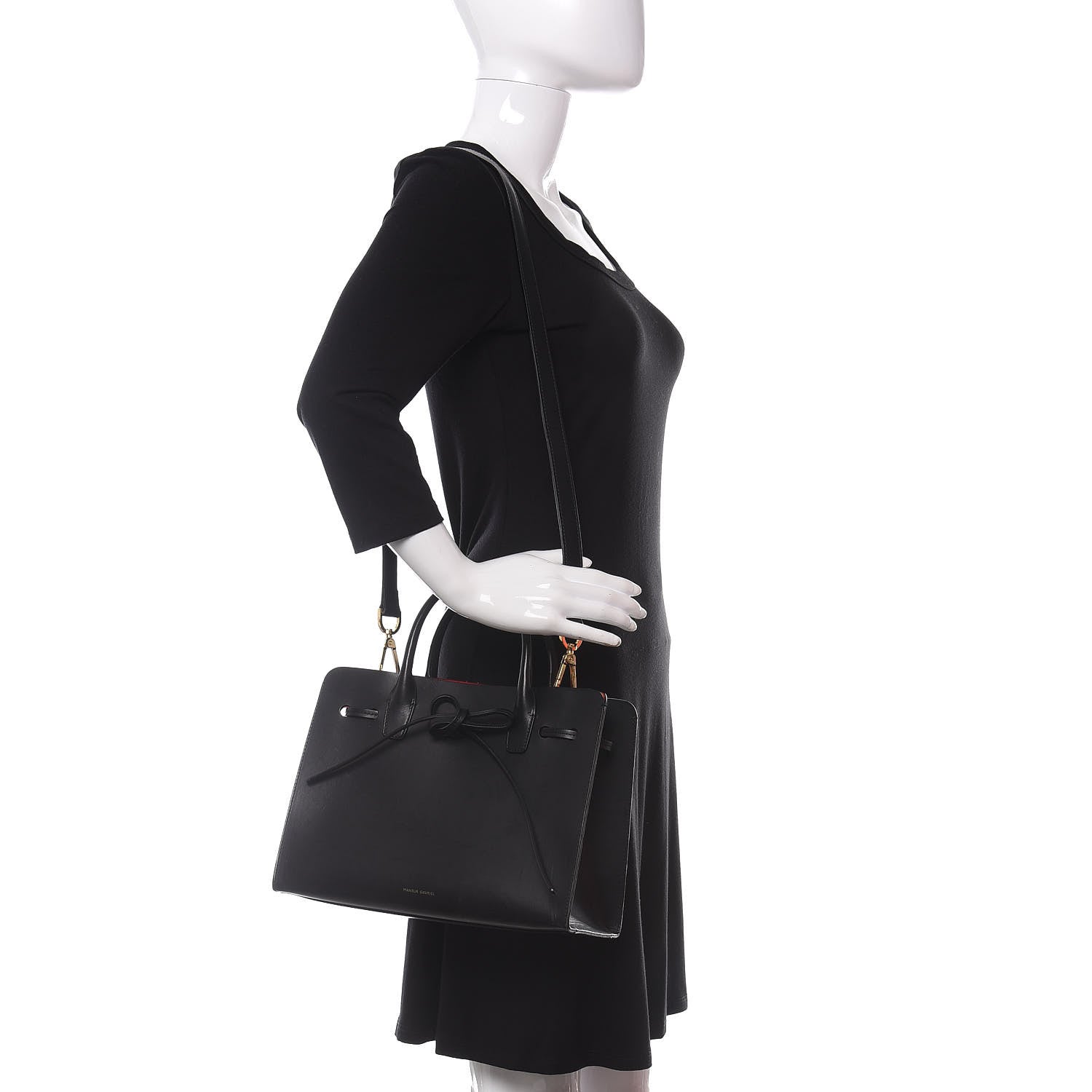 Mansur Gavriel Vegetable Tanned Calfskin Mini Mini Sun Bag Black Flamma 2 of 10