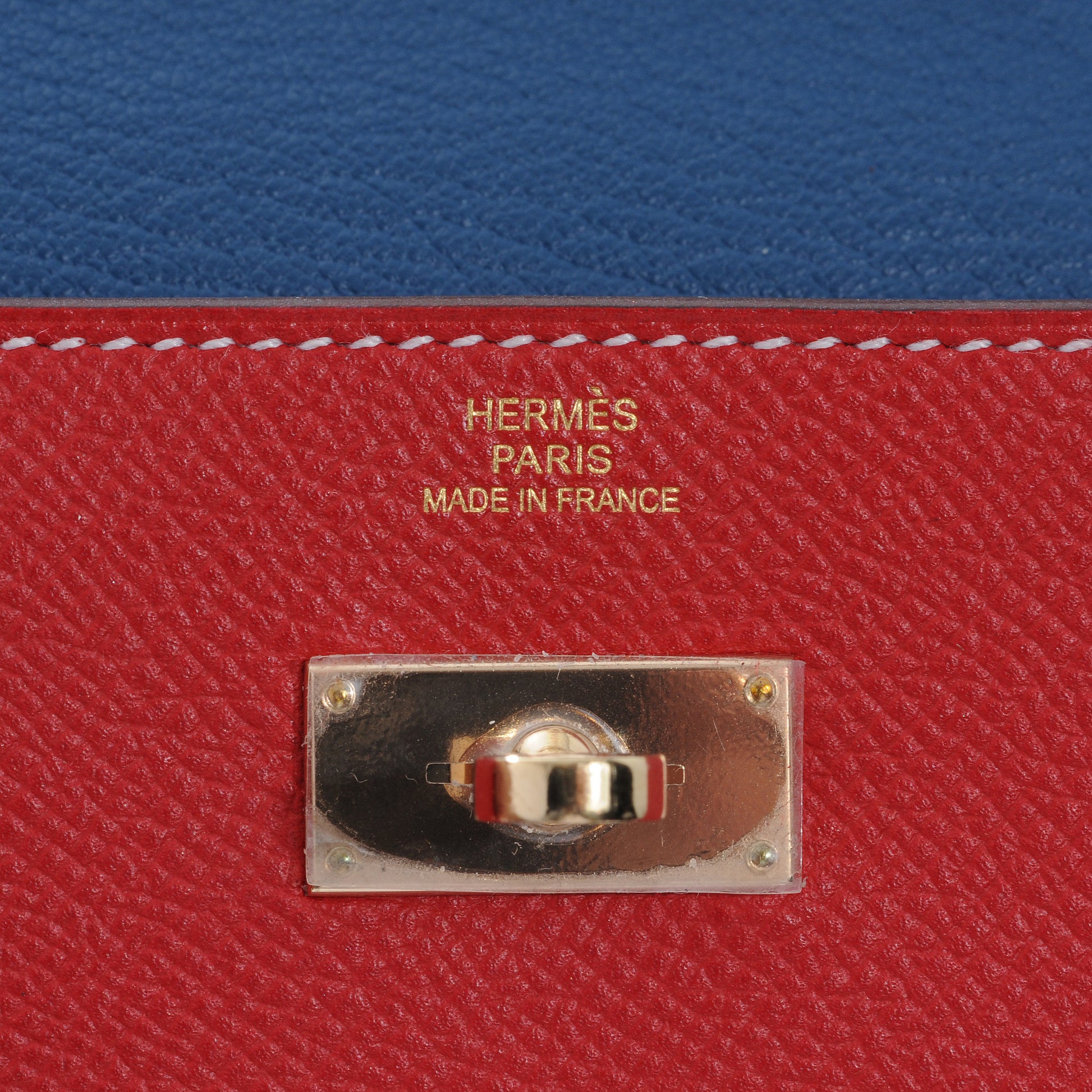 Hermes Epsom Kelly Longue Wallet Rouge Casaque and Bleu Thalassa 6 of 7