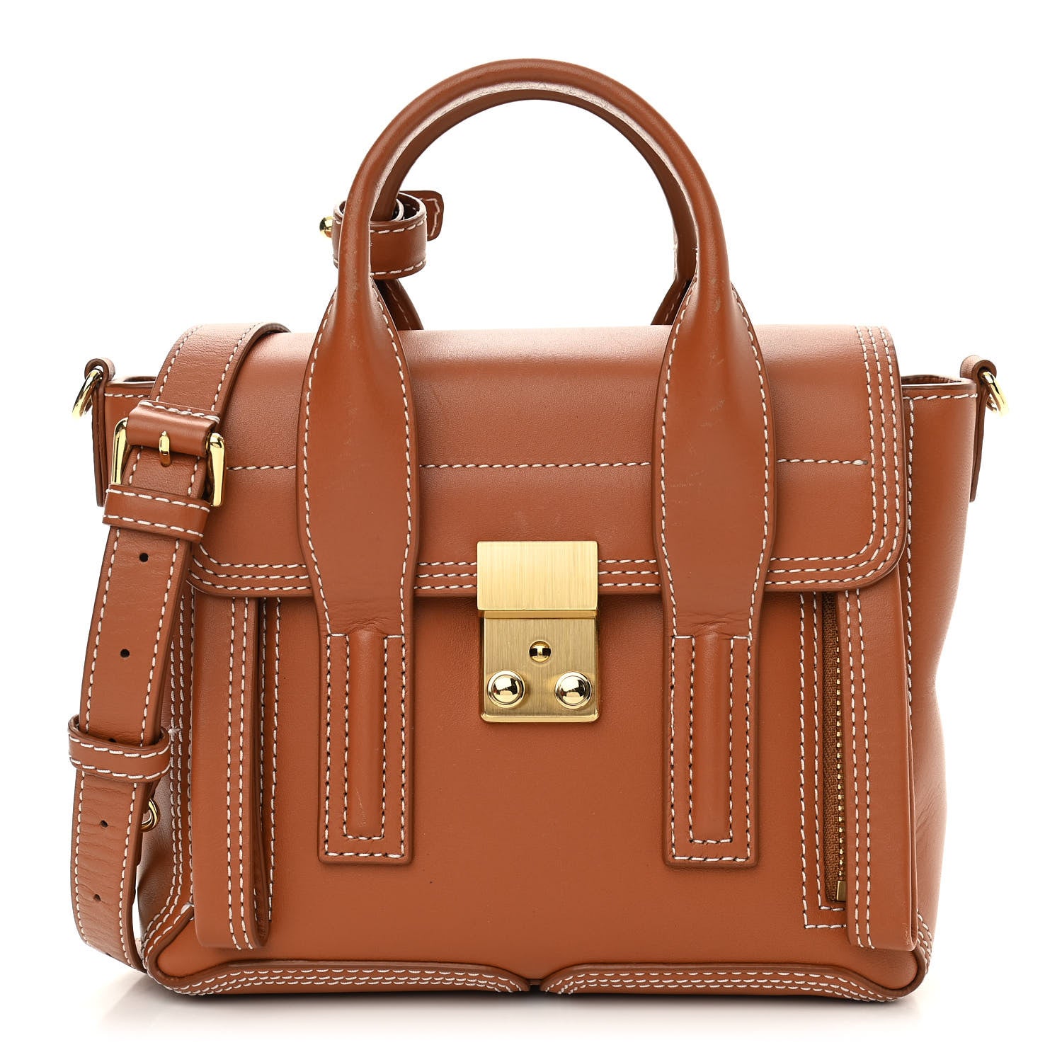 3.1 Phillip Lim Calfskin Mini Pashli Satchel Brown 1 of 12