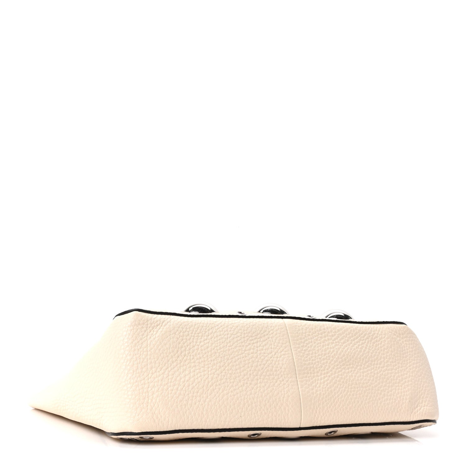 Valentino Garavani Grainy Calfskin Studded Small Nellcote Shopping Tote White 4 of 9