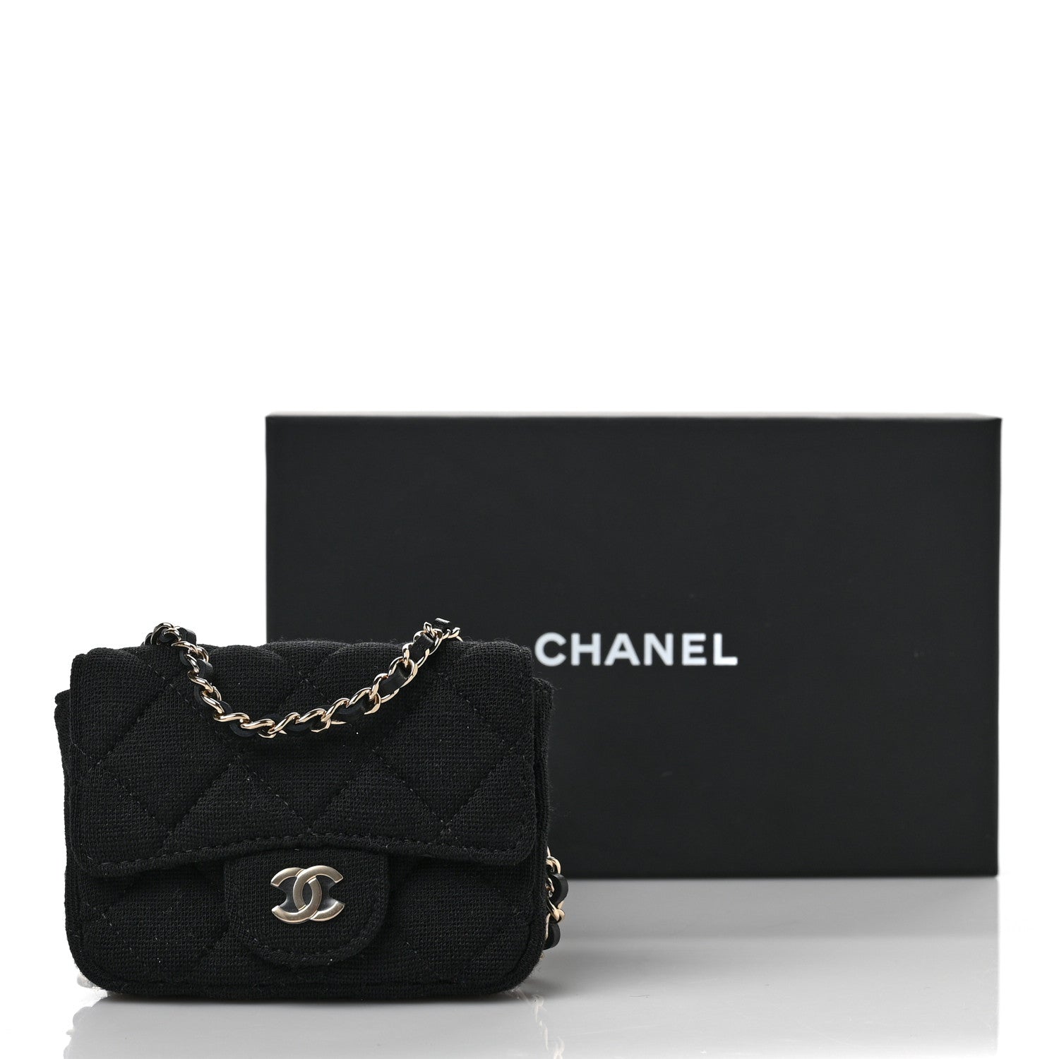 Chanel Jersey Quilted Belt Bag Black 10 of 10