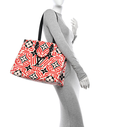 Louis Vuitton Monogram Giant Crafty Onthego GM Creme Rouge Black 2 of 11