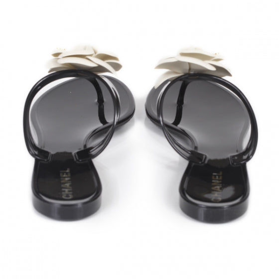 Chanel Jelly Camellia Thong Sandals 38 3 of 9