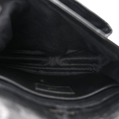 Saint Laurent Crinkled Calfskin Matelasse Monogram Baby Niki Chain Satchel Black 5 of 11