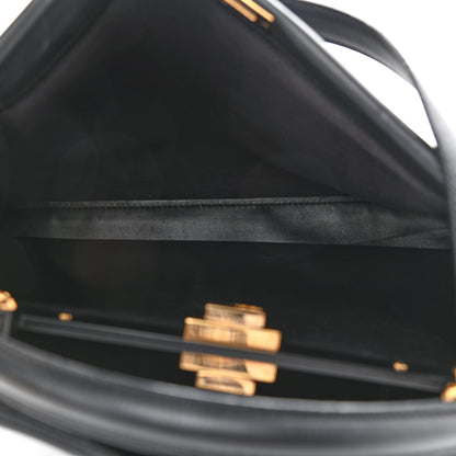 Fendi Vitello Seta Shiny Nappa Large Peekaboo Iconic Satchel Black 5 of 9