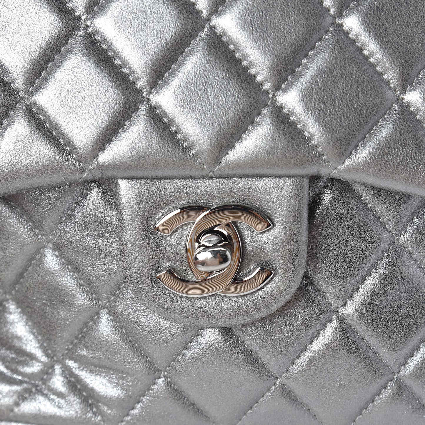 Metallic Lambskin Quilted Small In Seoul Backpack Silver