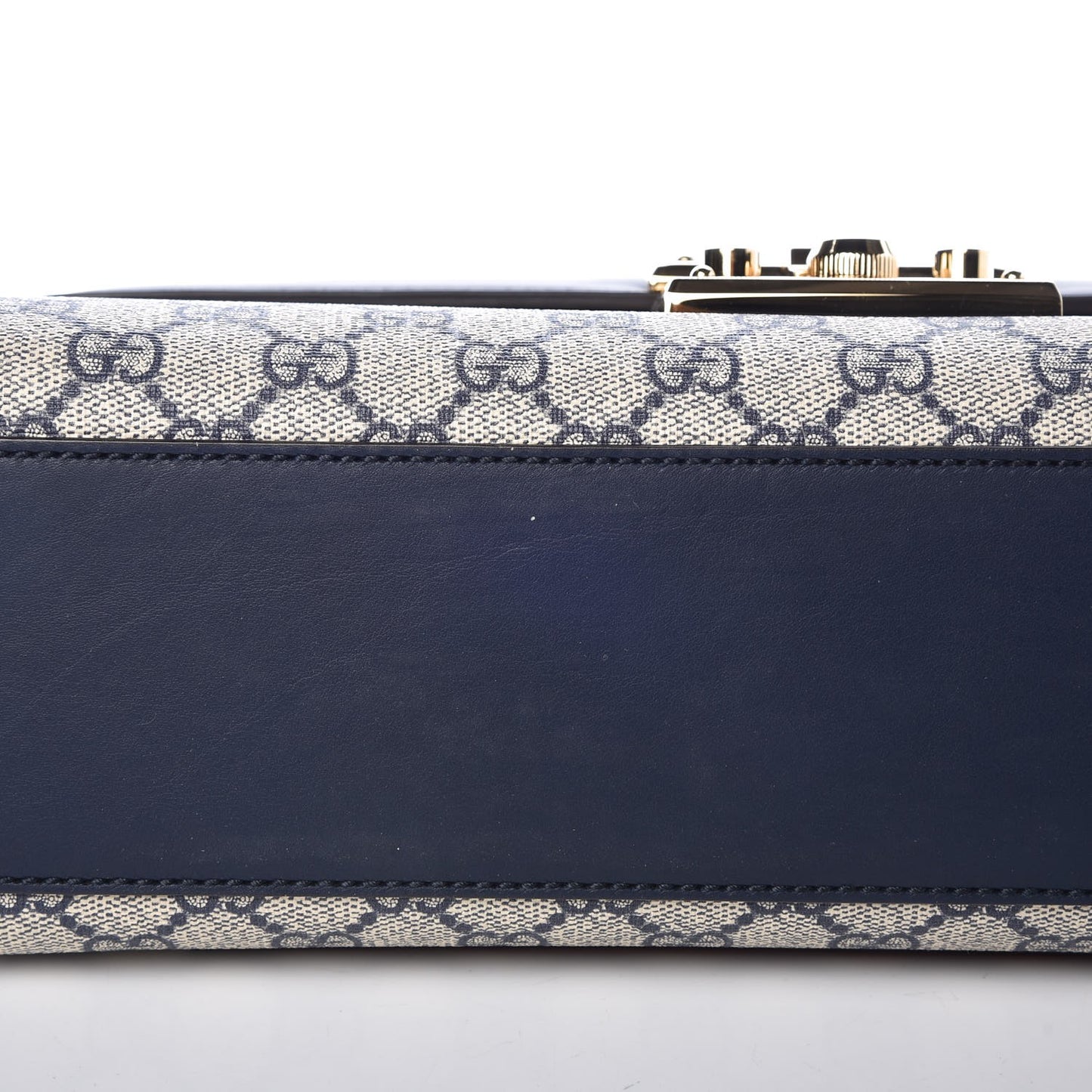 GG Supreme Monogram Calfskin Medium Padlock Shoulder Bag Beige Blue Mystic White Hibiscus Red