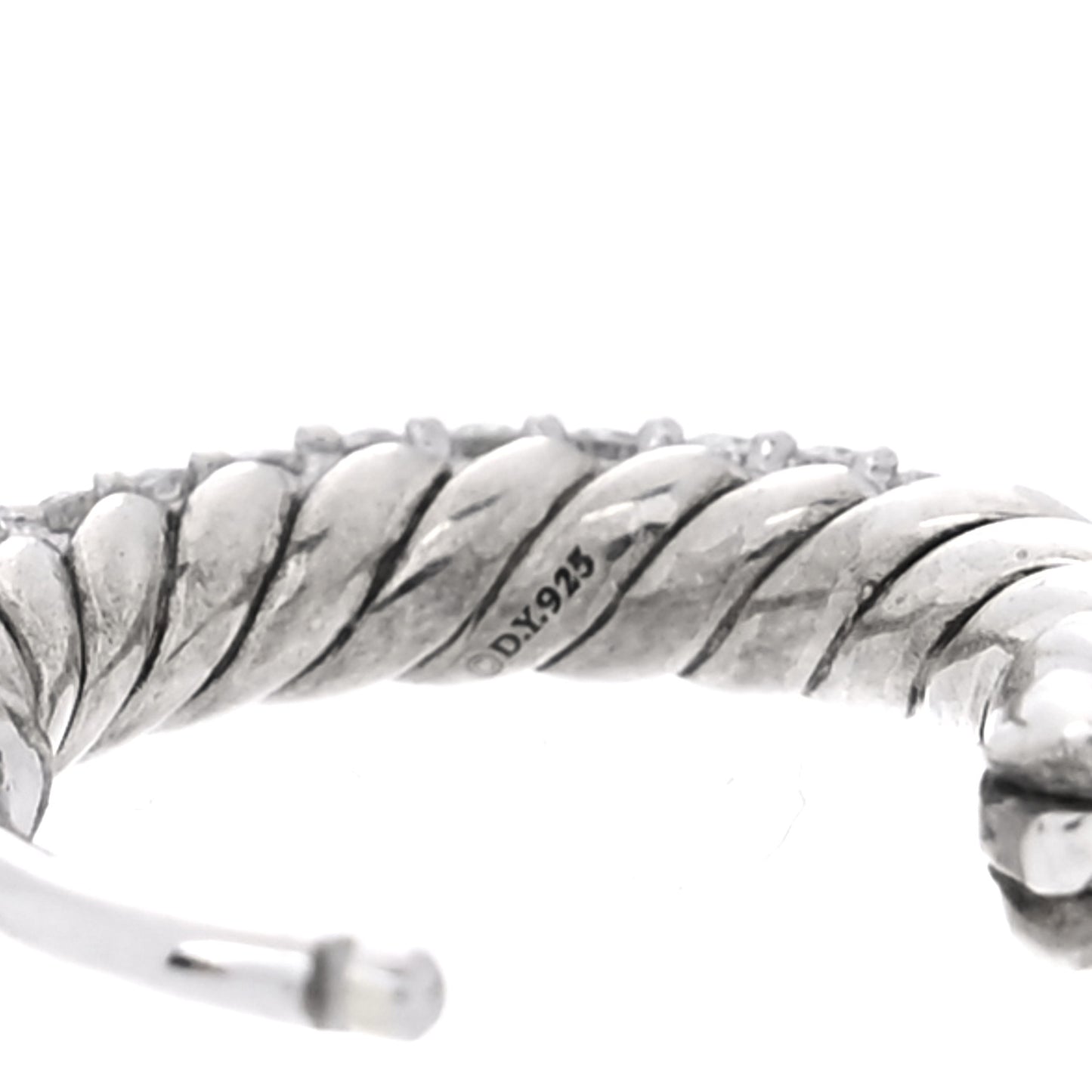 Sterling Silver Diamond Petite Pave Huggie Hoop Earrings